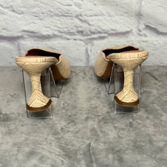 Asos Cream & Tan Chevron Print Mules - Picture 4 of 6